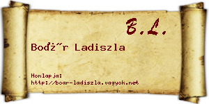 Boár Ladiszla névjegykártya